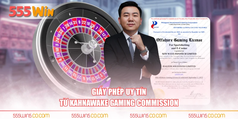 Giấy phép uy tín từ Kahnawake Gaming Commission